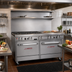 Thumbnail image #2 for Ultimate 60-Inch Commercial Gas Restaurant Range with 6 Open Burners, Raised 24-Inch Griddle/Broiler and 2 Convection Ovens