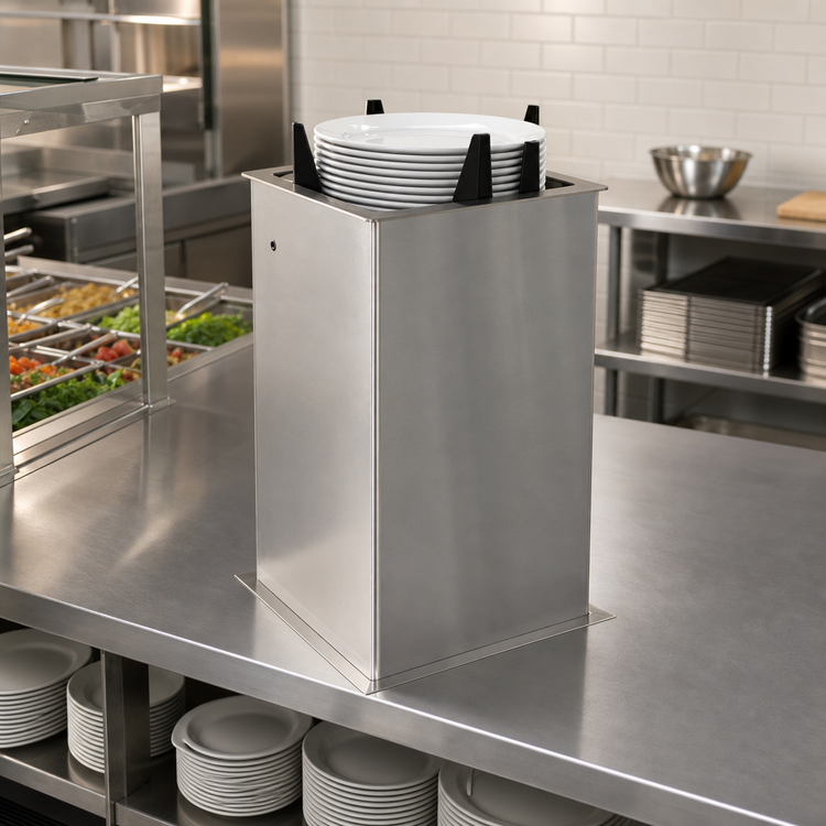 Product image #2 for Atlas Metal Drop-In Unheated Oval Platter Dispenser with Enclosed Stainless Steel Frame