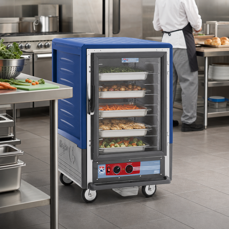 Product image #2 for Metro C5 3 Series Mobile Half-Height Heated Holding Cabinet with Clear Polycarbonate Door