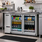 Thumbnail image #2 for Everest Refrigeration EBB59G-SS Two-Section Back Bar Refrigerator, 57.75 in, 20 cu. ft., Glass Hinged Locking Doors, Stainless Steel