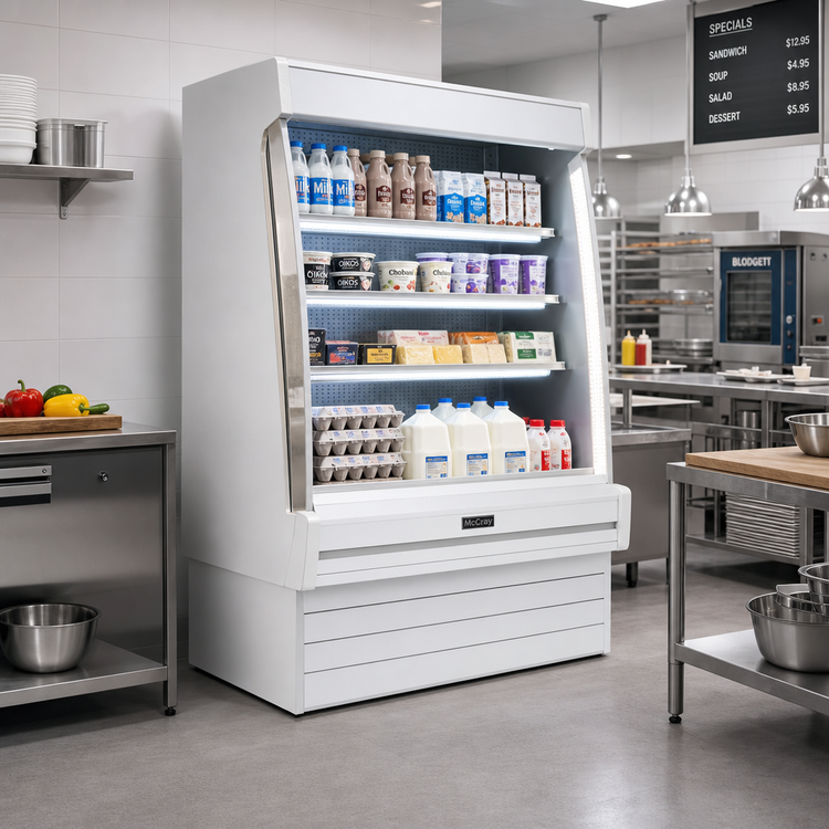 Product image #2 for Howard-McCray 35E Series 63-Inch Sloped Self-Contained Dairy Open Merchandiser with LED Shelves