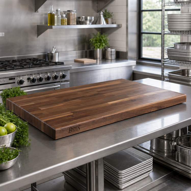 Product image #2 for Boos Block American Black Walnut Blended Edge Grain Kitchen Countertop, 36 x 27 x 1-1/2 Inch, Varnique Finish