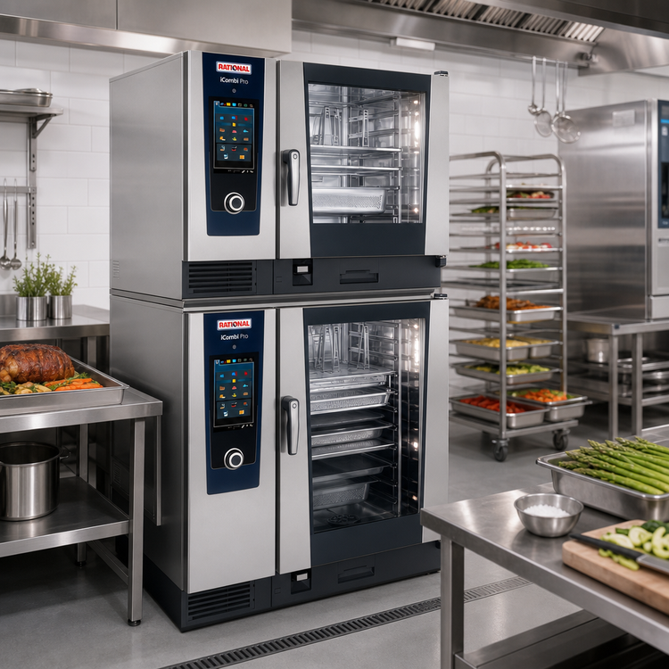 Product image #2 for RATIONAL iCombi Pro Double-Stack Combi Oven Package, 6-Full Size Over 10-Full Size, Electric, 208/240V 3-Phase, AutoDose