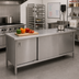 Thumbnail image #2 for John Boos Stainless Steel Enclosed Work Table with Sliding Doors, 84 x 24 Inches