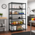 Thumbnail image #2 for Quantum Black Epoxy Wire Shelving Starter Kit, 48 in. W x 21 in. D x 74 in. H, 5 Shelves