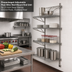 Thumbnail image #2 for Prepackaged Adjustable Post Wire Wall Mount End Unit for 21-Inch Deep Shelves, 63-Inch Posts, Stainless Steel