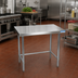 Thumbnail image #2 for BK Resources Open Base All Stainless Steel Work Table, 30 x 18 Inches, Flat Top