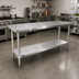 Thumbnail image #2 for Sapphire 60-Inch Stainless Steel Flat Top Worktable with Undershelf
