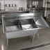 Thumbnail image #2 for Elite 2-Compartment 16-Gauge 304 Stainless Steel Sink with Right Drainboard