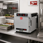Thumbnail image #3 for Metro HotBlox™ HBCN4-ASPC-CT Narrow 4-Pan Pass-Thru Heated Holding Cabinet, Countertop/Stacking, Analog Controls, Aluminum, 120V
