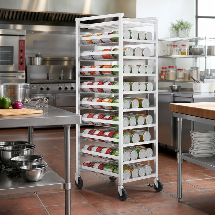 Product image #2 for Channel Manufacturing CSR-9M Full-Size Mobile Open-Top Aluminum Can Rack, 162 #10 Cans or 216 #5 Cans