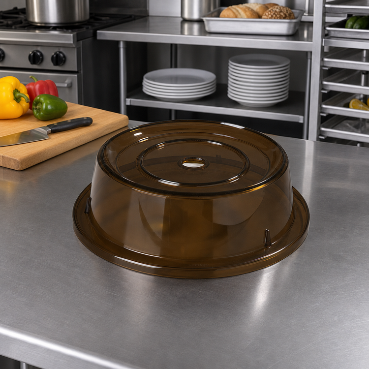 Product image #2 for Carlisle Amber Polycarbonate Plate Cover for 10-3/16" to 10-1/4" Plates