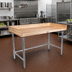Thumbnail image #2 for John Boos DNB14 60-Inch x 36-Inch Wood Top Bakers' Table with 1-3/4-Inch Northern Hard Rock Maple Top and Galvanized Base