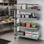Thumbnail image #2 for Metro MetroMax 4 AX556G4 48"W x 24"D x 74"H Blue Add-On Polymer Shelving Unit, 4 Shelves