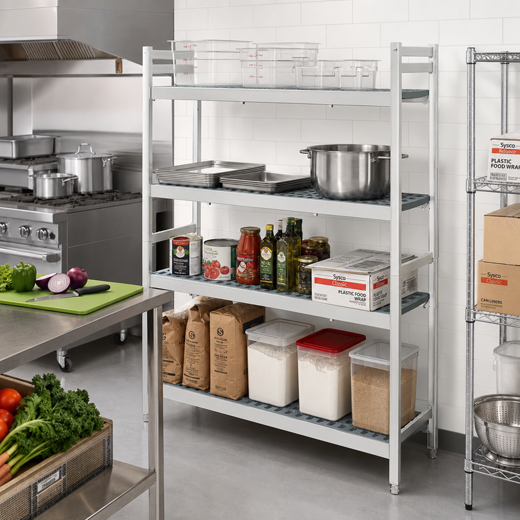 Product image #2 for Fermostock 4-Tier Starter Shelving Unit with Removable Polymer Inserts, 35-Inch W x 22-Inch D x 83-Inch H