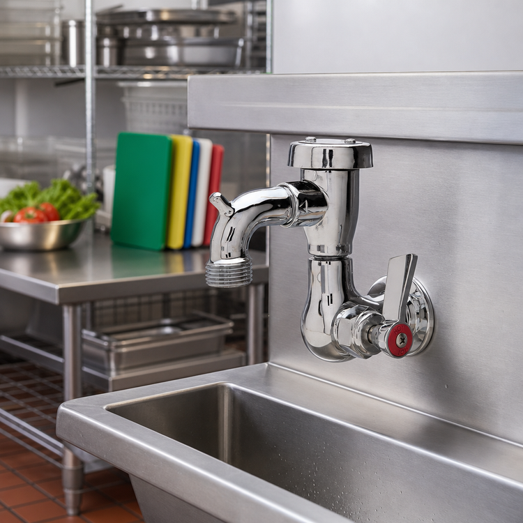 Product image #2 for Fisher Commercial Sill Faucet with Vacuum Breaker, Lever Handle, 1/2 Inch Female Inlet and 3/4 Inch Hose Thread
