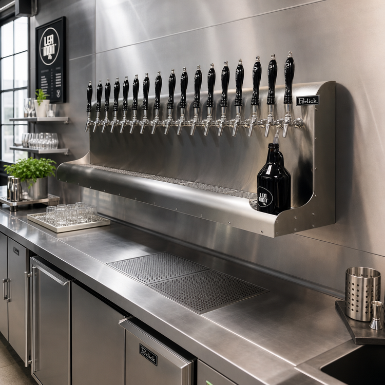 Product image #2 for Perlick 17-Faucet Modular Wall-Mount Air-Cooled Draft Beer Dispensing Tower