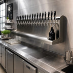 Thumbnail image #2 for Perlick Corporation 3076-17 17-Faucet Modular Wall-Mount Air-Cooled Stainless Steel Draft Beer Dispensing Tower