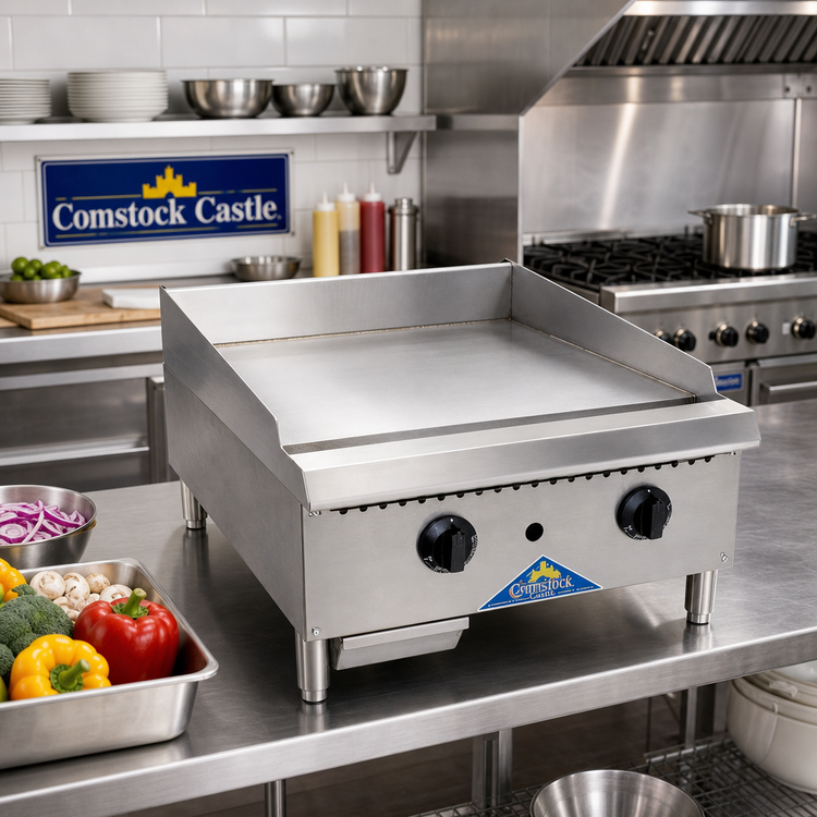 Product image #2 for Comstock-Castle CCHG-48-1 48-Inch Countertop Gas Griddle, Manual Control
