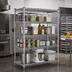 Thumbnail image #2 for Heavy Duty 4-Tier Stationary Chrome Wire Shelving Unit, 24 x 72 Inches, 800 lb Capacity