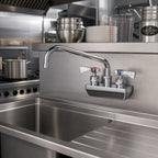 Thumbnail image #2 for Krowne Royal Series 14-408L Commercial Backsplash-Mount Faucet, 8-Inch Swing Spout, 4-Inch Centers, Ceramic Valve Case of 12