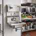 Thumbnail image #2 for Eagle Group Wall-Mounted 304 Stainless Steel Hand Sink with Towel and Soap Dispensers, Splash-Mount Gooseneck Faucet and Polymer Lever Drain