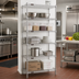 Thumbnail image #2 for Eagle Group 5-Tier Stationary Starter Wire Shelving Unit, 24 x 18 x 74 Inches, Stainless Steel Finish