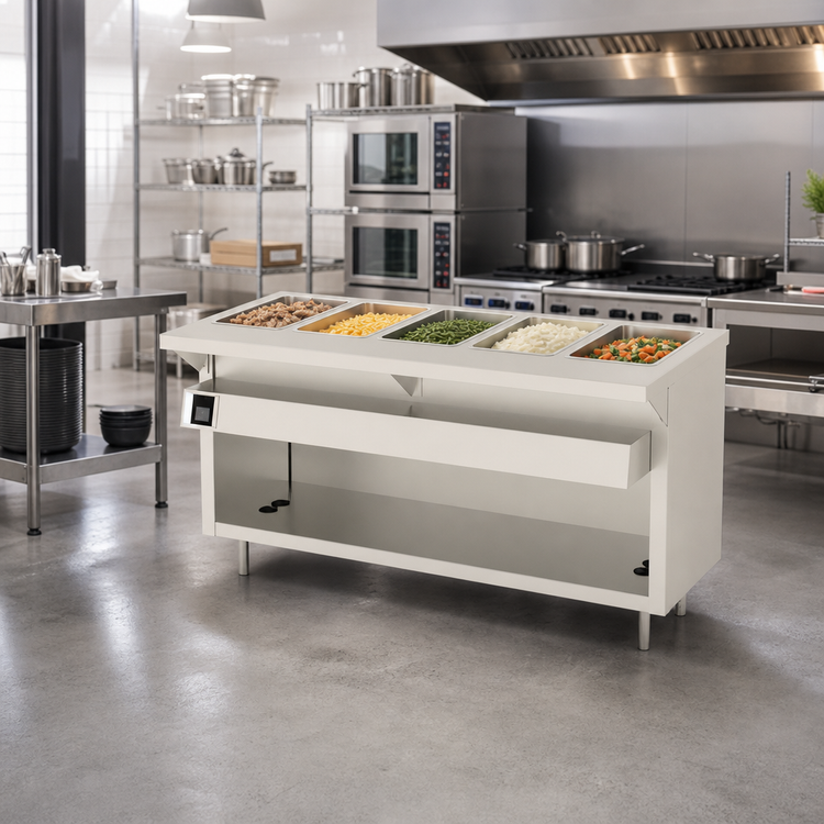 Product image #2 for Thurmaduke EW-5-DLSS 5-Well Electric Deluxe Waterless Hot Food Unit