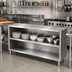 Thumbnail image #3 for John Boos Floor Model Open Front Stainless Steel Dish Cabinet with Mid-Shelf, 72 x 18 x 35 Inches