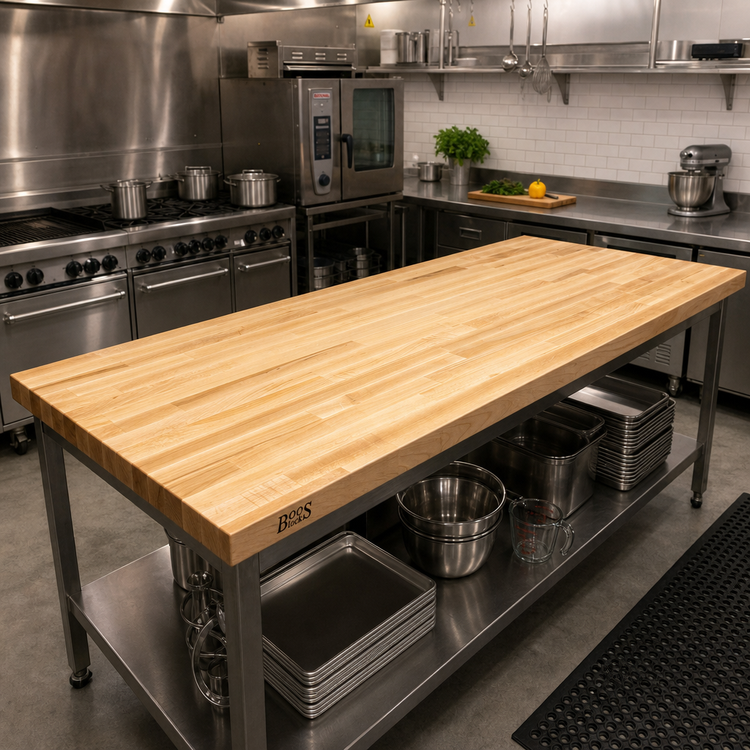 Product image #2 for John Boos Boos Block 72-Inch x 25-Inch Blended Edge Grain Kitchen Countertop, Northern Hard Rock Maple, Varnique Finish