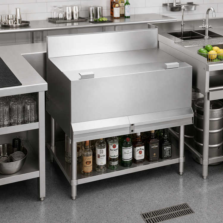 Product image #2 for Krowne Royal Series 36-Inch Stainless Steel Locking Cover for Double Speed Rail
