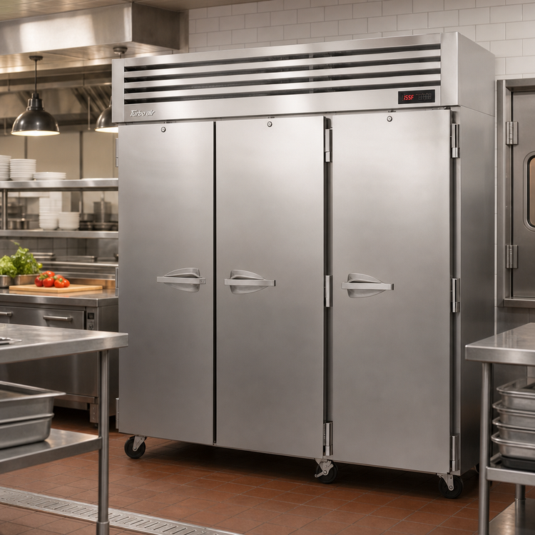 Product image #2 for Turbo Air PRO Series Pass-Thru Heated Holding Cabinet, 3-Section, 78.1 Cu. Ft., 6 Solid Doors