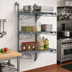 Thumbnail image #2 for Quantum 3-Shelf Wall-Mount Cantilever Starter Unit with 54-Inch Posts and Gray Epoxy Antimicrobial Finish