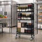 Thumbnail image #2 for Quantum M1436-69BWSECBK Mobile Security Wine Bulk Storage Unit, Black Epoxy, 36"W, Panel Doors and Casters