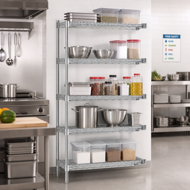 Product image #2 for EAGLEbrite 5-Tier Add-On Wire Shelving Unit, 36W x 18D x 74H, Zinc Finish