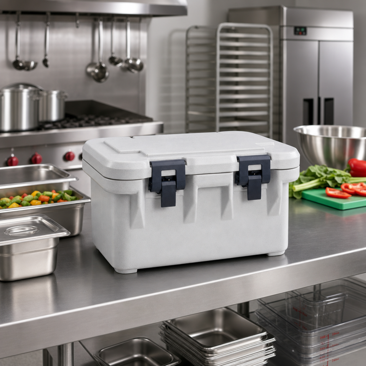 Product image #3 for Cambro S-Series Ultra Pan Carrier Top-Loading Insulated Food Pan Carrier for 1 GN Pan Up to 8 Inches Deep, Speckled Gray
