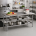 Thumbnail image #3 for Flash Furniture Ravenel 72-Inch Stainless Steel 18-Gauge Work Table with 2 Undershelves