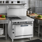 Thumbnail image #2 for Imperial (Middleby) Spec Series IHR-2-1HT-M 36-Inch Modular Countertop Gas Range, 2 Open Burners, 18-Inch Hot Top