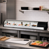 Thumbnail image #2 for Everest Refrigeration 71-Inch Countertop Sushi Display Case with Curved Glass and Right-Mounted Self-Contained Refrigeration
