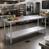 Thumbnail image #2 for Deluxe Series 144-Inch x 24-Inch Stainless Steel Work Table with Rear Upturn and Adjustable Undershelf