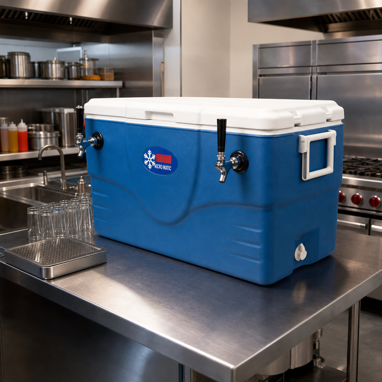 Product image #2 for Micro Matic 68-Quart Blue Coil Cooler with 2 Faucets