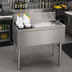 Thumbnail image #2 for Advance Tabco Prestige 48-Inch Stainless Steel Bar Ice Bin with Left Bottle Storage Rack and 7-Inch Backsplash