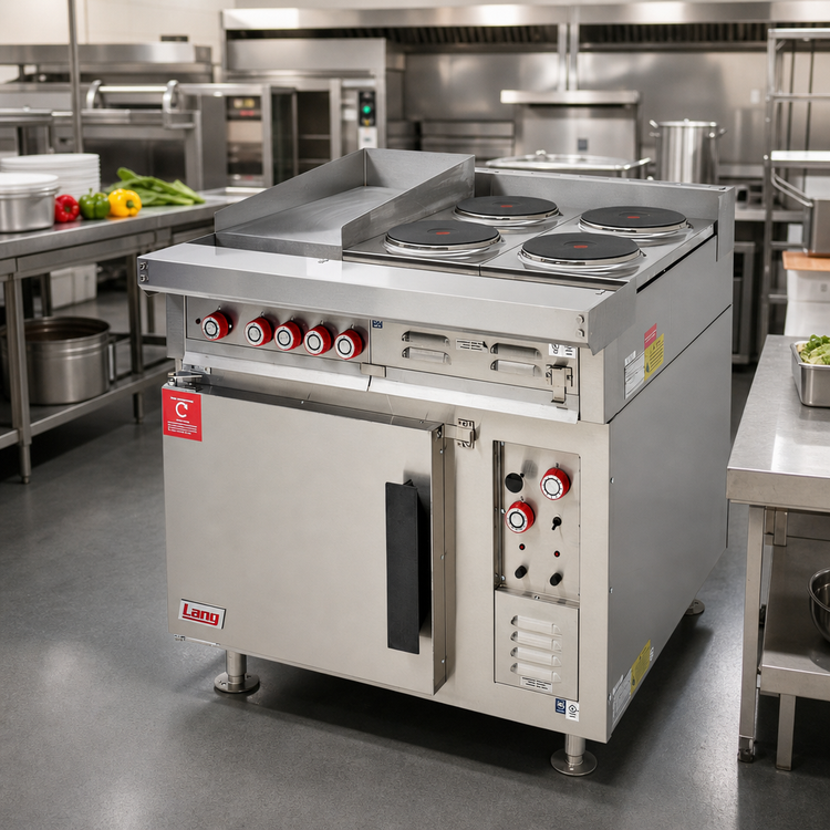 Product image #3 for Lang Marine Heavy Duty 36-Inch Electric Range with Convection Oven Base, 4 French Plates and 12-Inch Hot Top