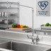Thumbnail image #2 for T&S Brass Double Pantry Deck-Mount Mixing Faucet with 12-Inch Swing Nozzle and Lever Handles