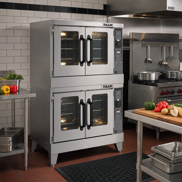 Product image #2 for Vulcan Quick Ship Platinum Double-Deck Full-Size Standard-Depth Gas Convection Oven