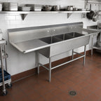 Thumbnail image #2 for John Boos Pro-Bowl 4PB20-1D30L 4-Compartment Stainless Steel Sink, 20" x 20" x 12" Bowls, 30" Left Drainboard, 16-Gauge 300 Series