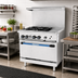 Thumbnail image #2 for Turbo Air Radiance 36-Inch Heavy-Duty Natural Gas Combination Restaurant Range with 4 Open Burners, 12-Inch Right Griddle, and Standard Oven