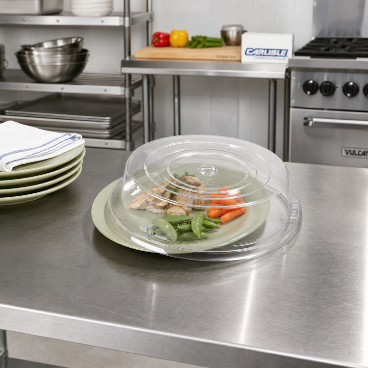 Product image #3 for Carlisle Clear Polycarbonate Round Plate Cover for 10-3/4 to 11-Inch Plates