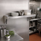Thumbnail image #2 for John Boos BHS5366 Wall-Mounted Lavatory Shelf, 36 x 5 in, 16-Gauge 300 Series Stainless Steel, Includes Brackets