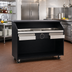 Thumbnail image #2 for Eagle Group Deluxe Standard Portable Bar with Black Melamine Exterior, Black Formica Top, Ice Bin, and Casters